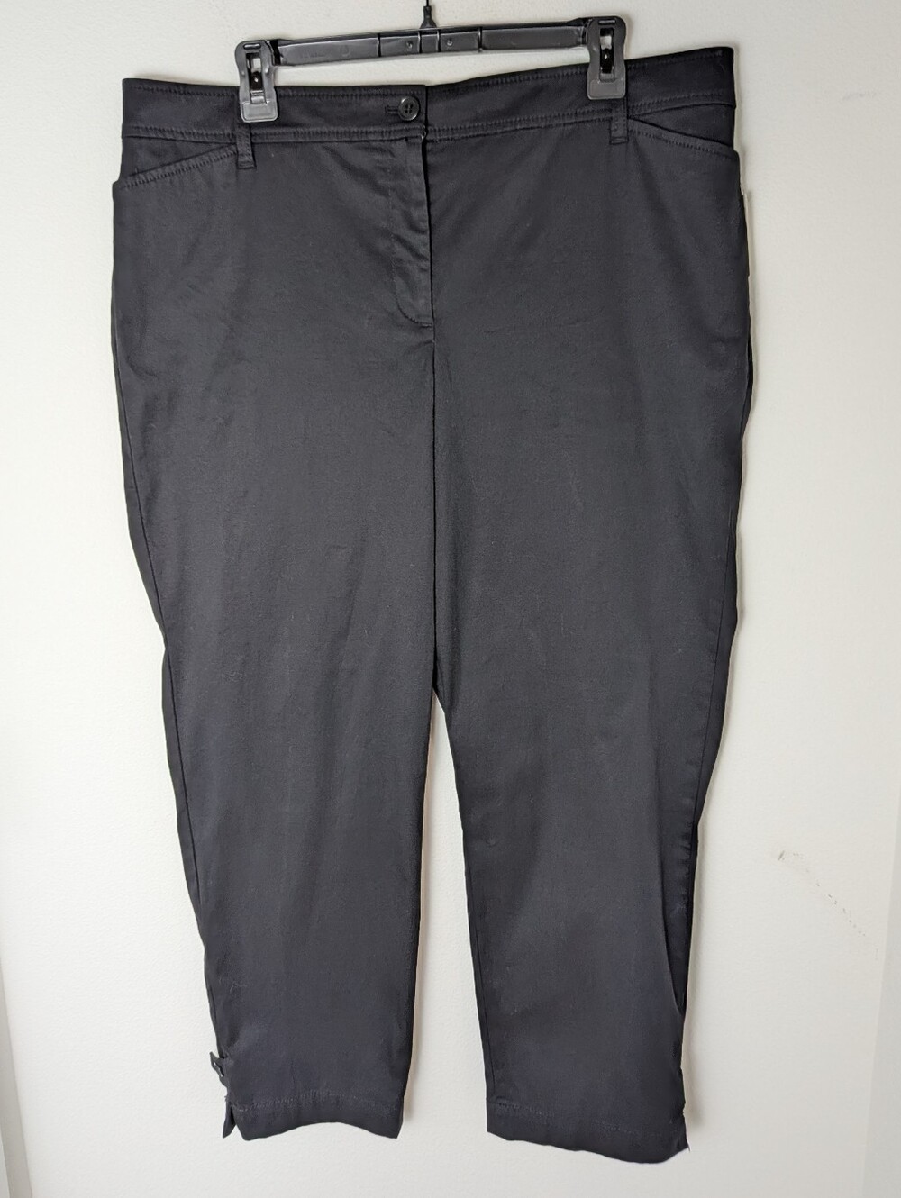 Talbots Perfect Crop Pant Womens as 16 Black Mid Rise Straight Leg Casual Career
